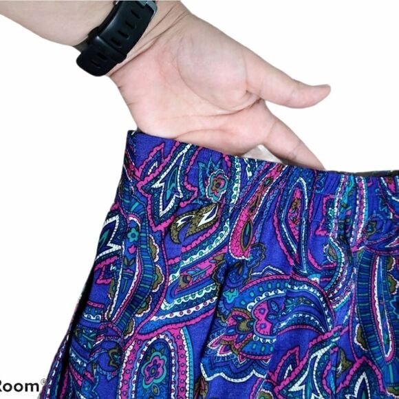 Vintage Boho Paisley Print Side Pockets Skirt - Picture 14 of 16